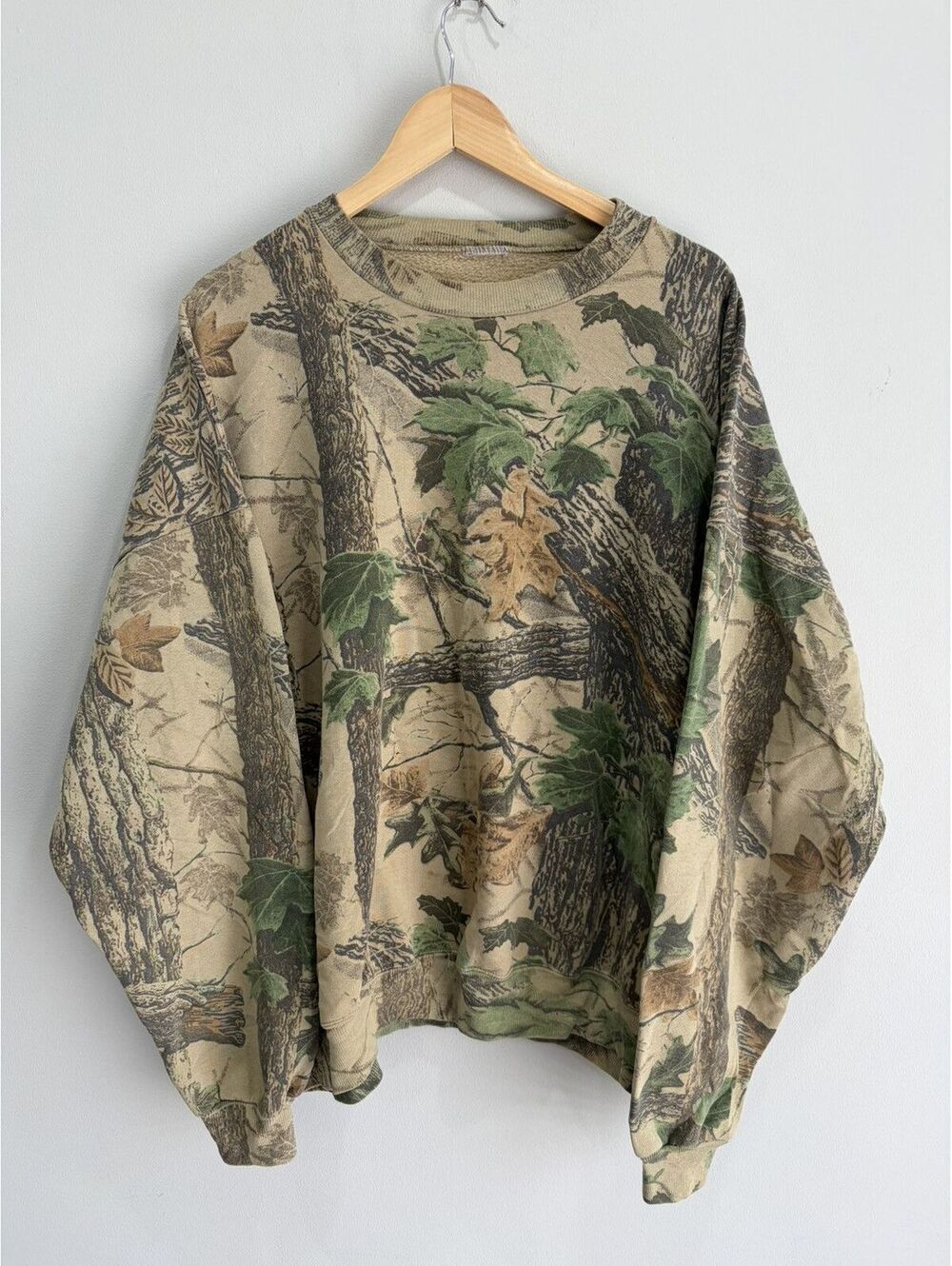 Vtg Camo Real Tree Mossy Oak Sweater Crewneck sweatshirt